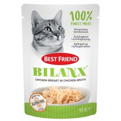 PÄIVÄYSALE Best Friend Bilanx kananrintaa ja -maksaa kanaliemessä kissalle 55 g x 42 kpl