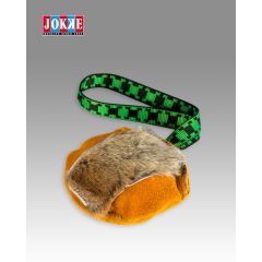 JungleBall-motivointilelu koiralle — kotimainen 13 × 6 cm + käsilenkki, hirvihaljasta kaninkarvalla