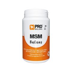 Probalans MSM Balans on riittoisa MSM koirien lihaksistolle ja nivelille.